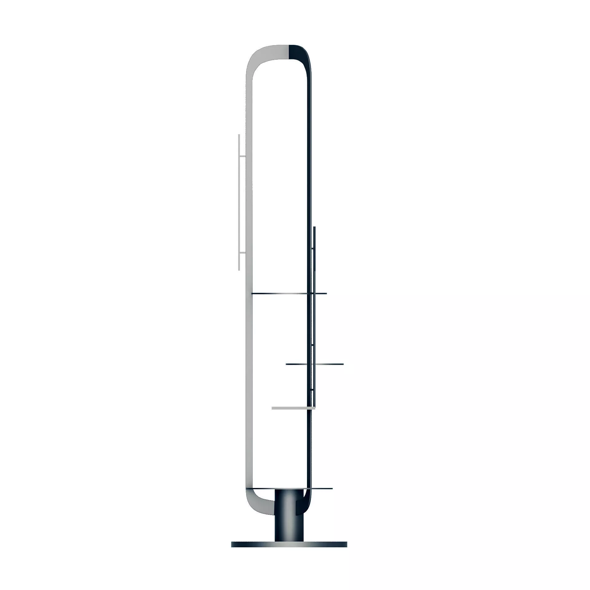 Modern Vertical Metal Shelf - Minimalist Bathroom Organizer 3D model