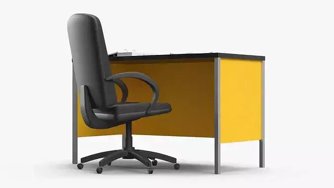 Administrative Desk and Chair 3D model