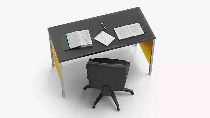 Administrative Desk and Chair 3D model 5