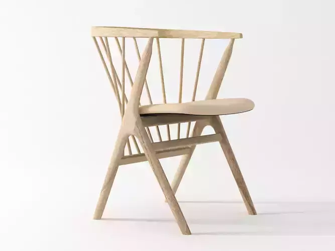 No chair with wooden seat and back