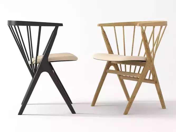 No chair with wooden seat and back