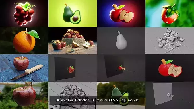 Ultimate Fruit Collection - 6 Premium 3D Models 3D Model Pack 2