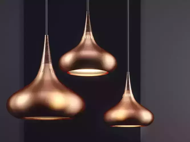 Orient copper pendant light