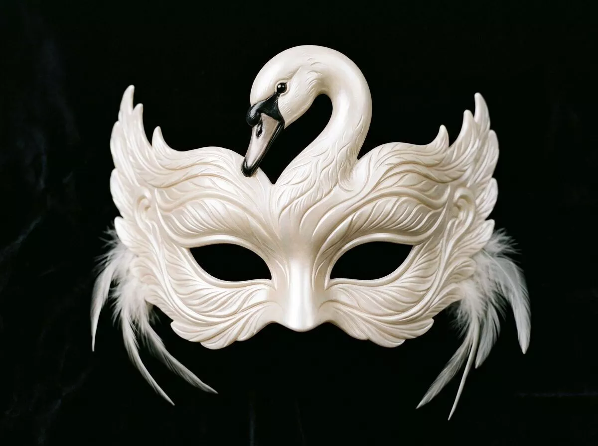 Graceful Swan Feather Masquerade Wearable Mask 3D STL 3D print model