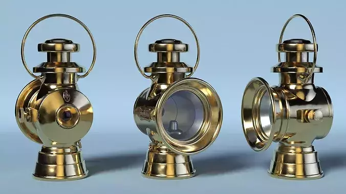 Vintage Lighting Device Brass 3D model 5