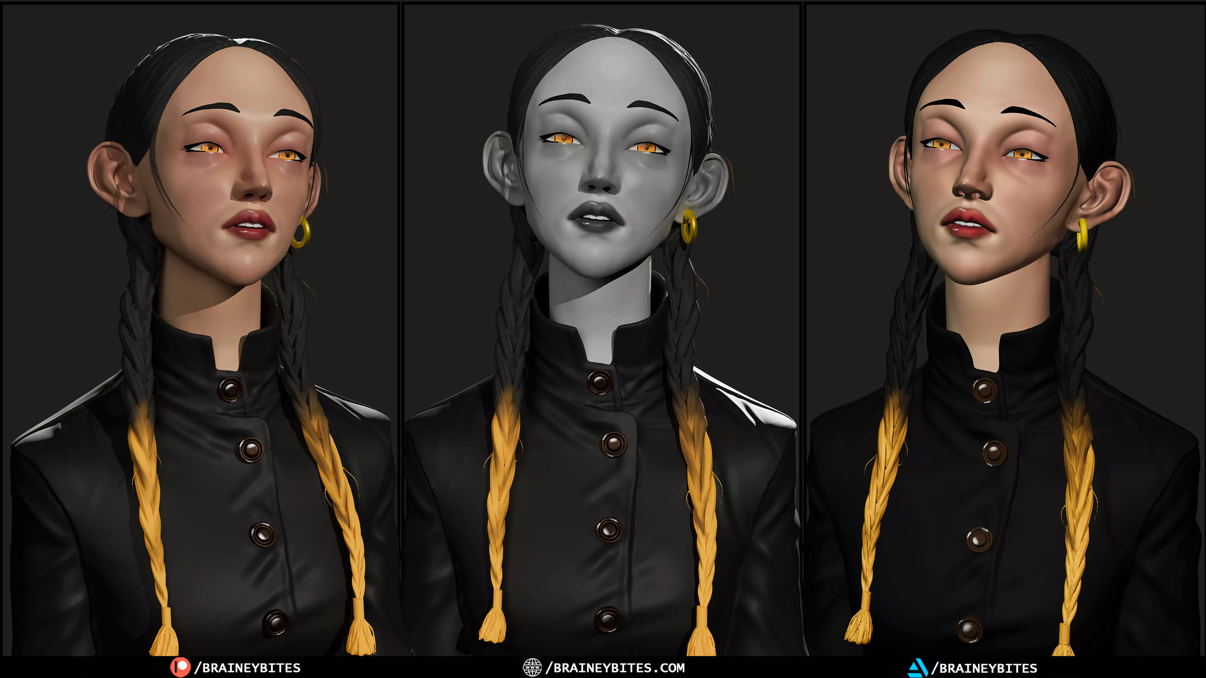 Dark Stylized Female Bust - 3D Model Free 3D model