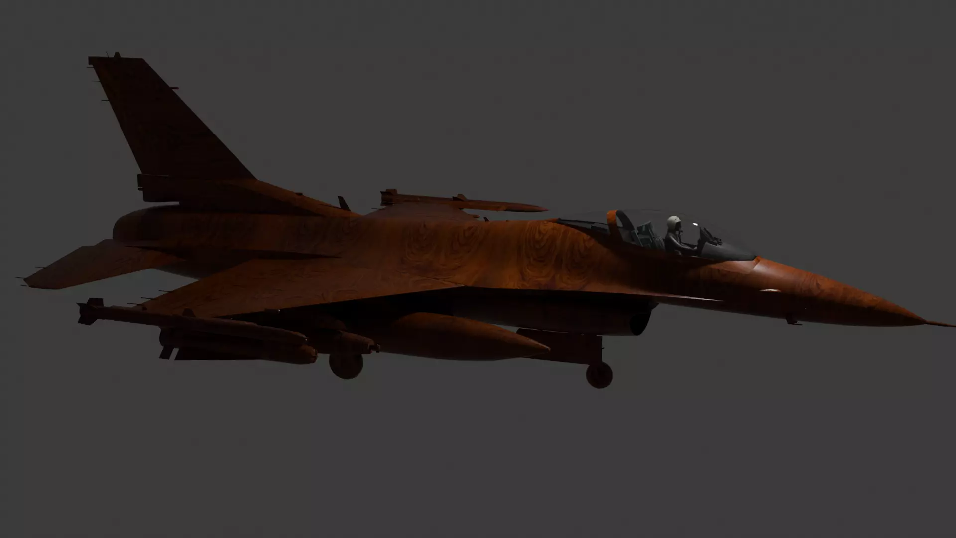 Wooden Aircraft Jet Aircraft Jet 3D Model Low-poly 3D model
