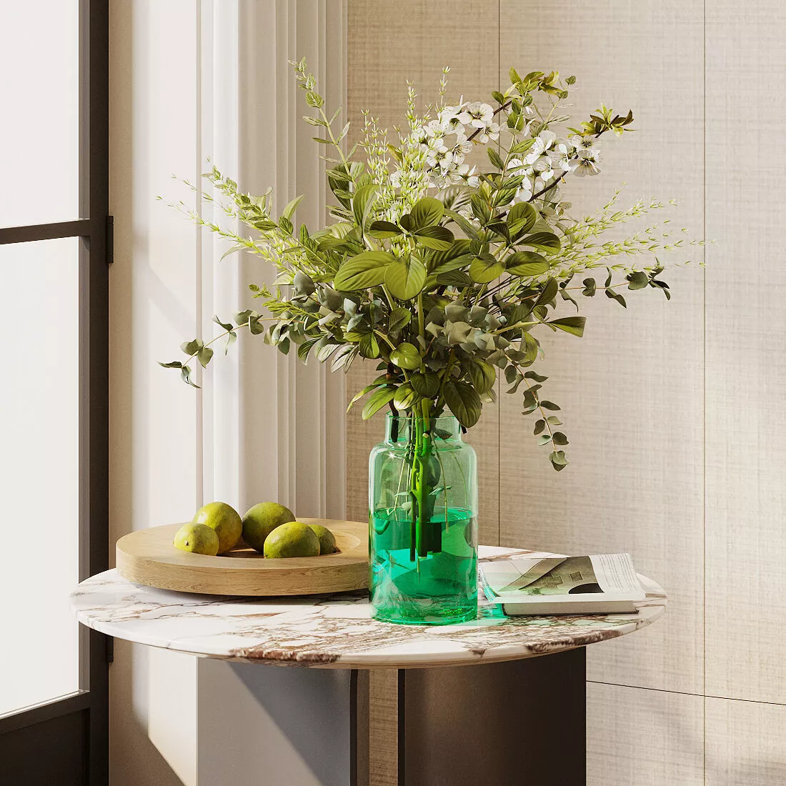 Floral arrangement in vase 3D model
