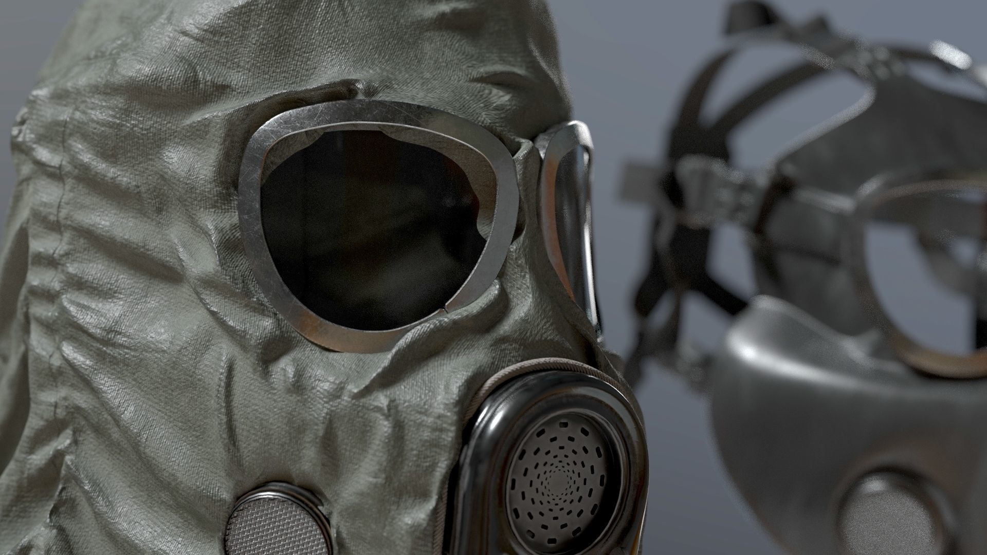 HAZMAT SUIT Gas Mask m17a1 3D model_2