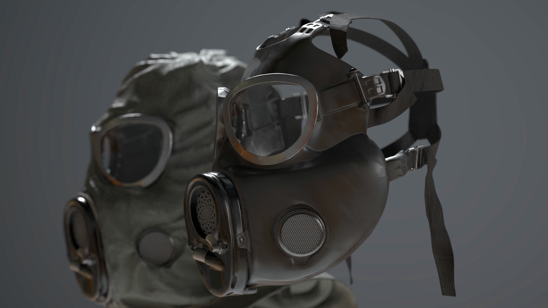 HAZMAT SUIT Gas Mask m17a1 3D model_6
