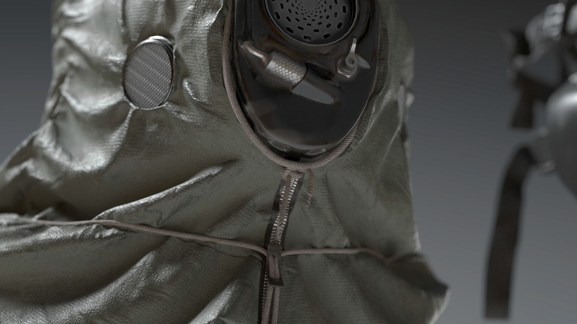 HAZMAT SUIT Gas Mask m17a1 3D model_3