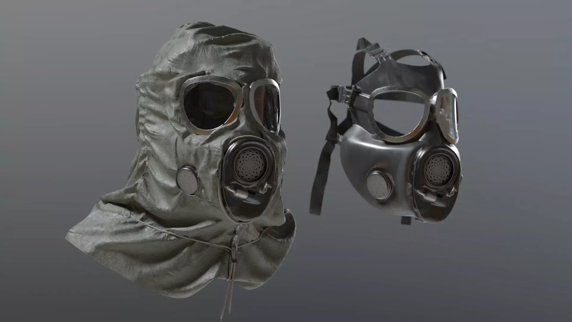 HAZMAT SUIT Gas Mask m17a1 3D model_0