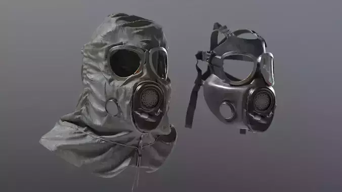 HAZMAT SUIT Gas Mask m17a1 3D model
