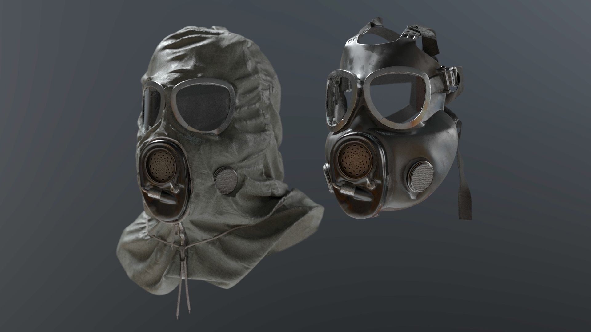 HAZMAT SUIT Gas Mask m17a1 3D model_1