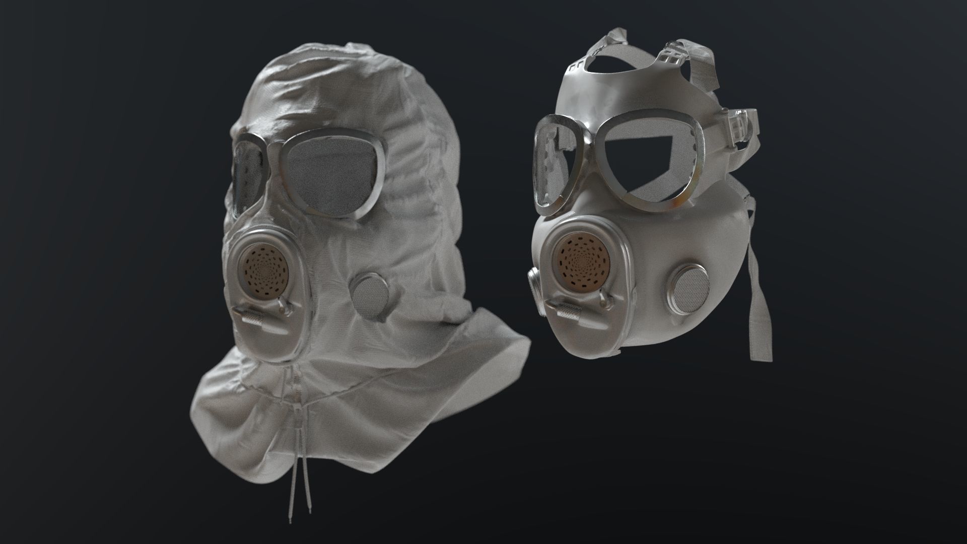 HAZMAT SUIT Gas Mask m17a1 3D model_11