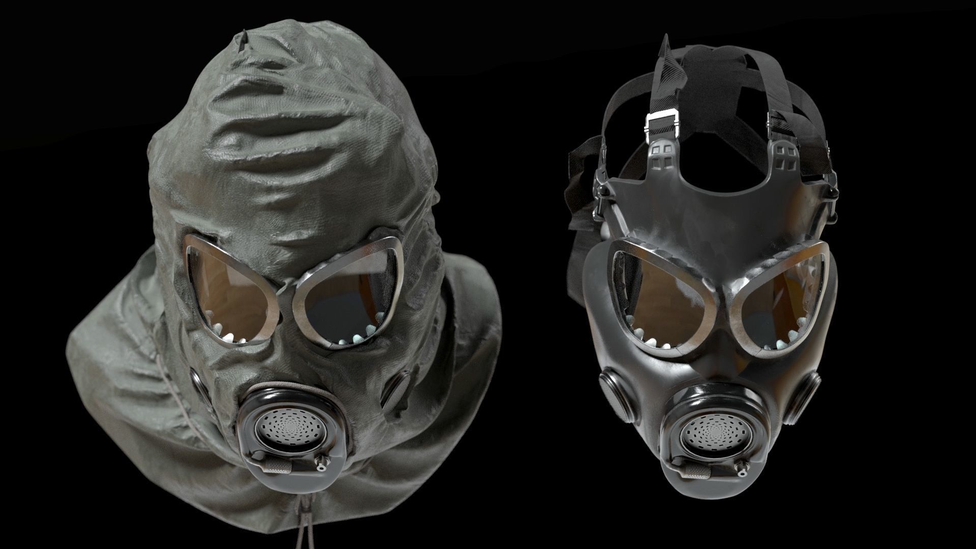HAZMAT SUIT Gas Mask m17a1 3D model_9