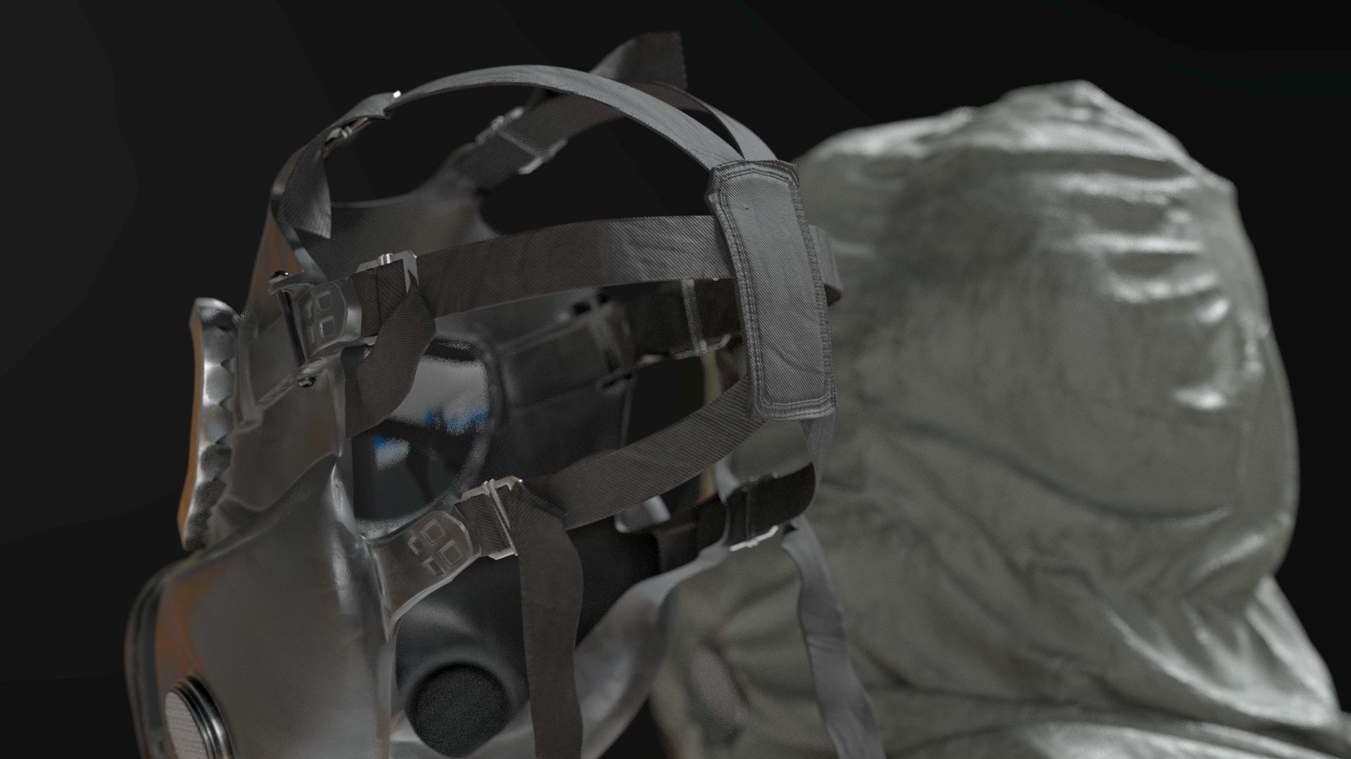 HAZMAT SUIT Gas Mask m17a1 3D model_5