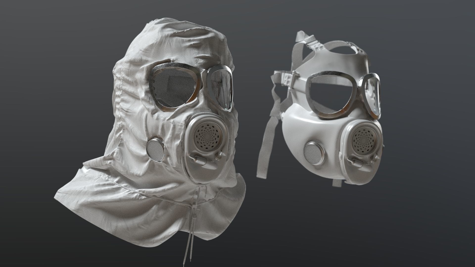 HAZMAT SUIT Gas Mask m17a1 3D model_10
