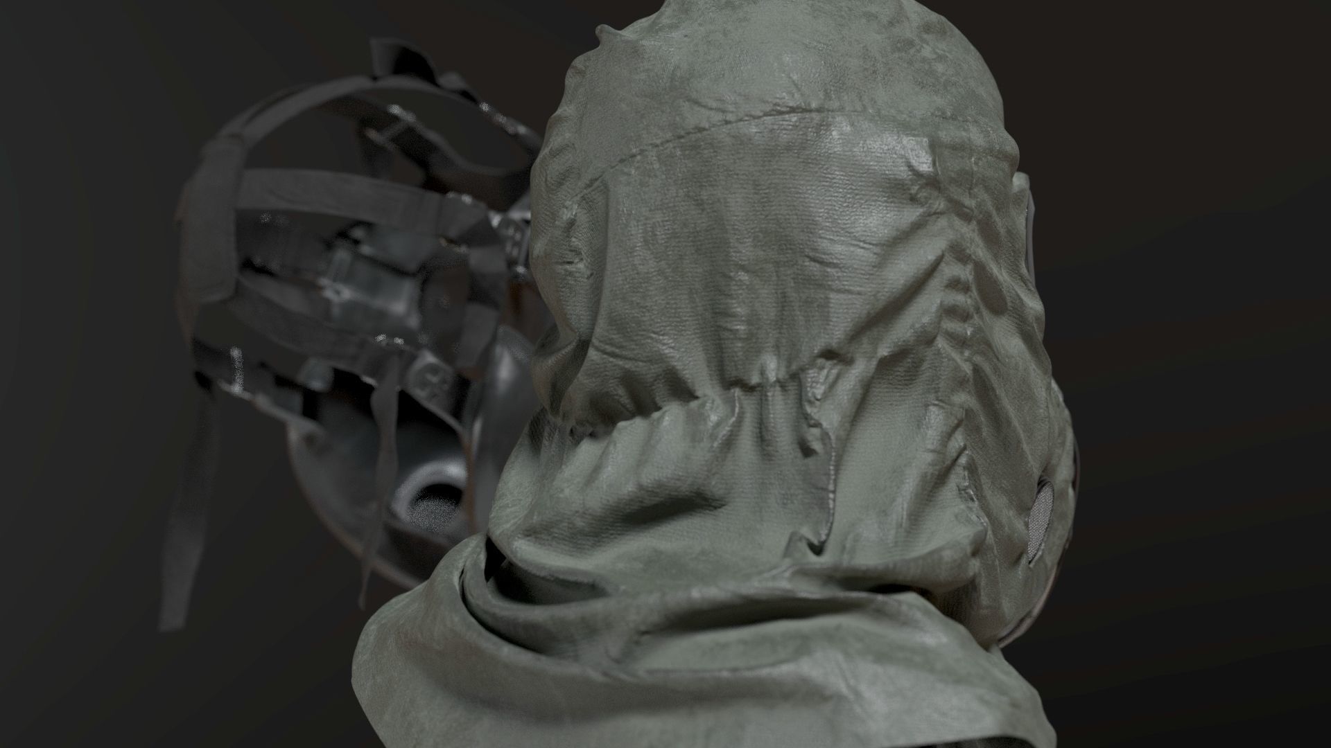 HAZMAT SUIT Gas Mask m17a1 3D model_4