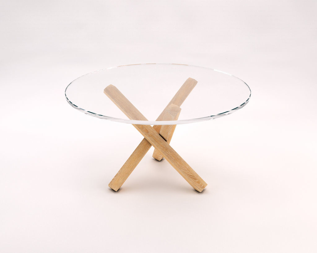 LOUNGE TABLE---Glass tray and crossed tripod  3D model_4