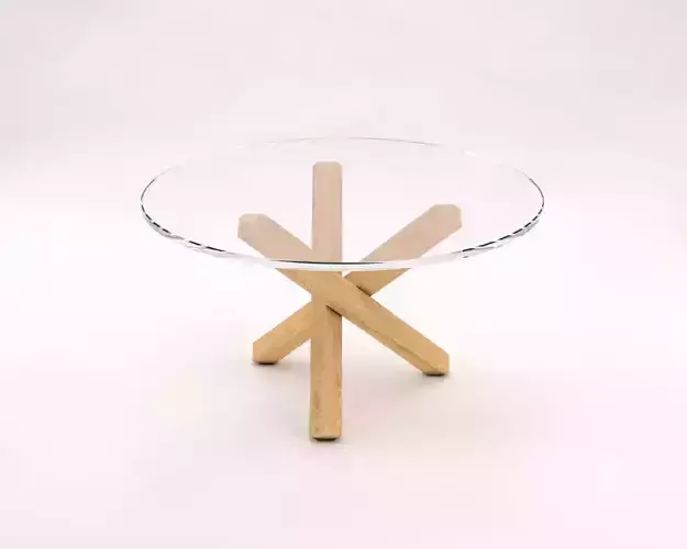 LOUNGE TABLE---Glass tray and crossed tripod  3D model