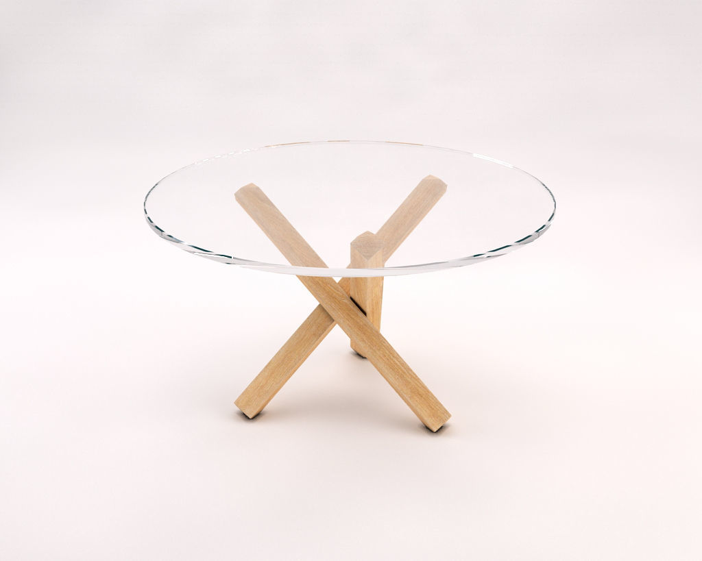 LOUNGE TABLE---Glass tray and crossed tripod  3D model_10