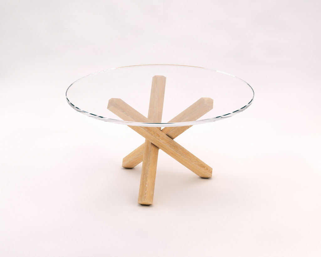 LOUNGE TABLE---Glass tray and crossed tripod  3D model_7