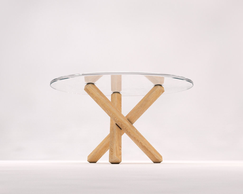 LOUNGE TABLE---Glass tray and crossed tripod  3D model_15