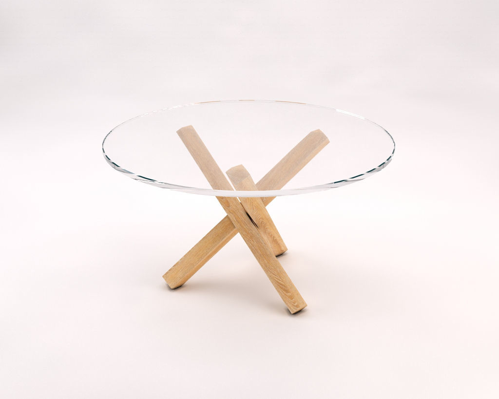 LOUNGE TABLE---Glass tray and crossed tripod  3D model_3