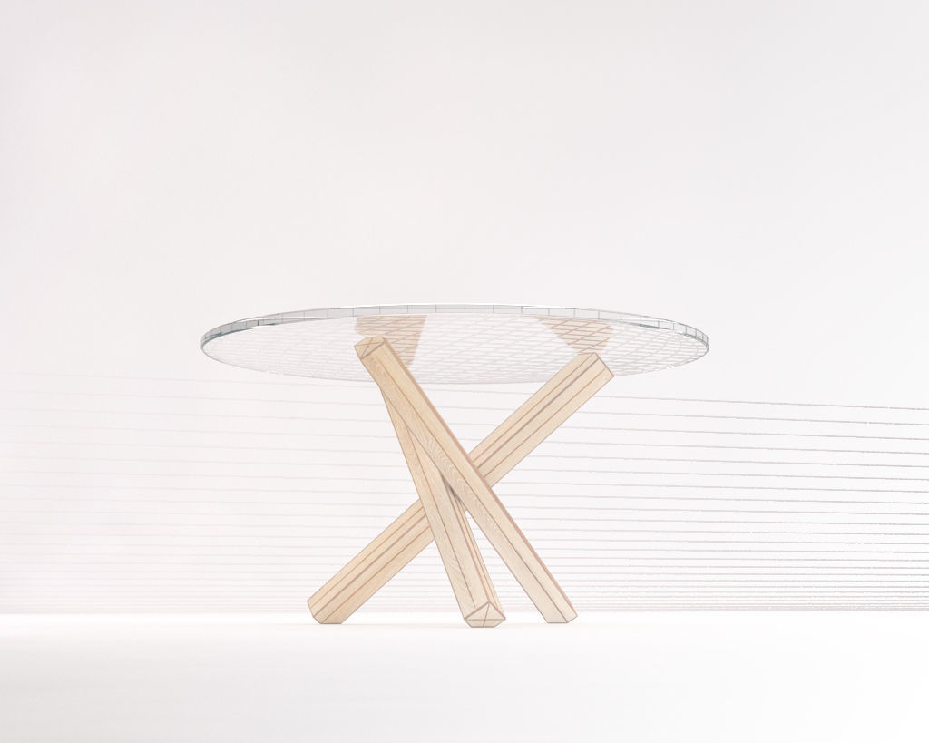 LOUNGE TABLE---Glass tray and crossed tripod  3D model_17