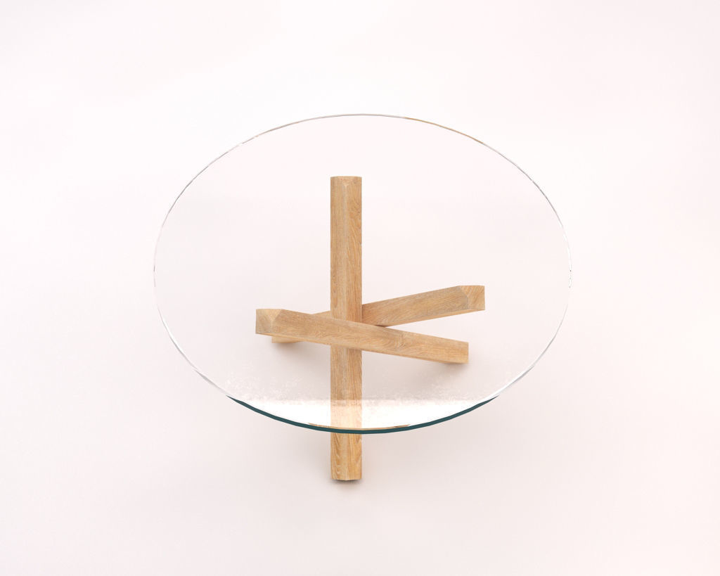 LOUNGE TABLE---Glass tray and crossed tripod  3D model_12