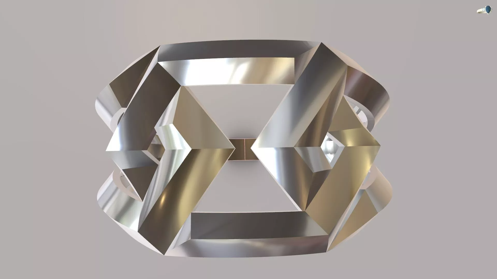 13mm Modern Gold Geometric Ring 3D Model 3DM STL Jewelry CAD 3D print model