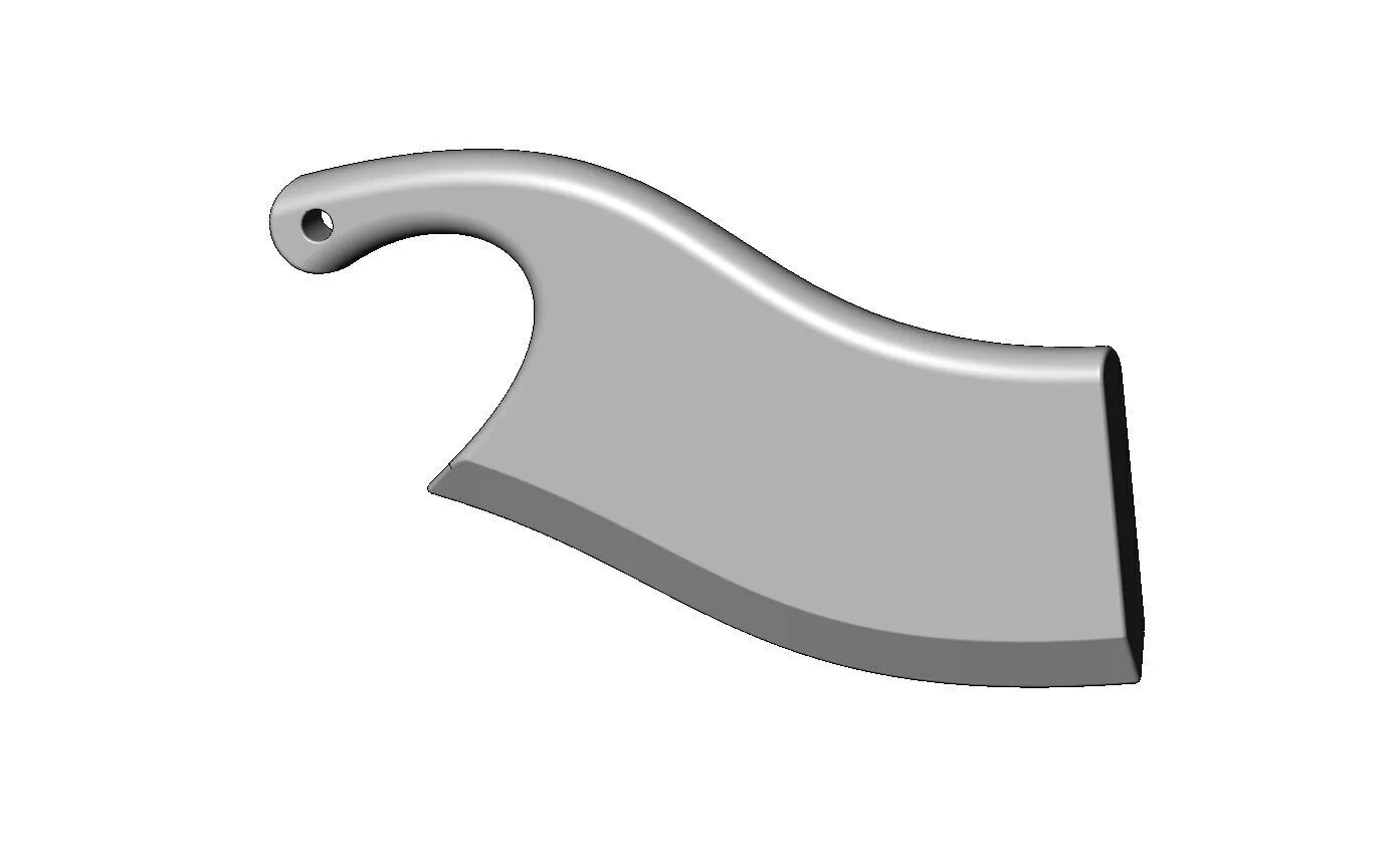 Meat cleaver cutting board relief for CNC and 3d printing 3D print model