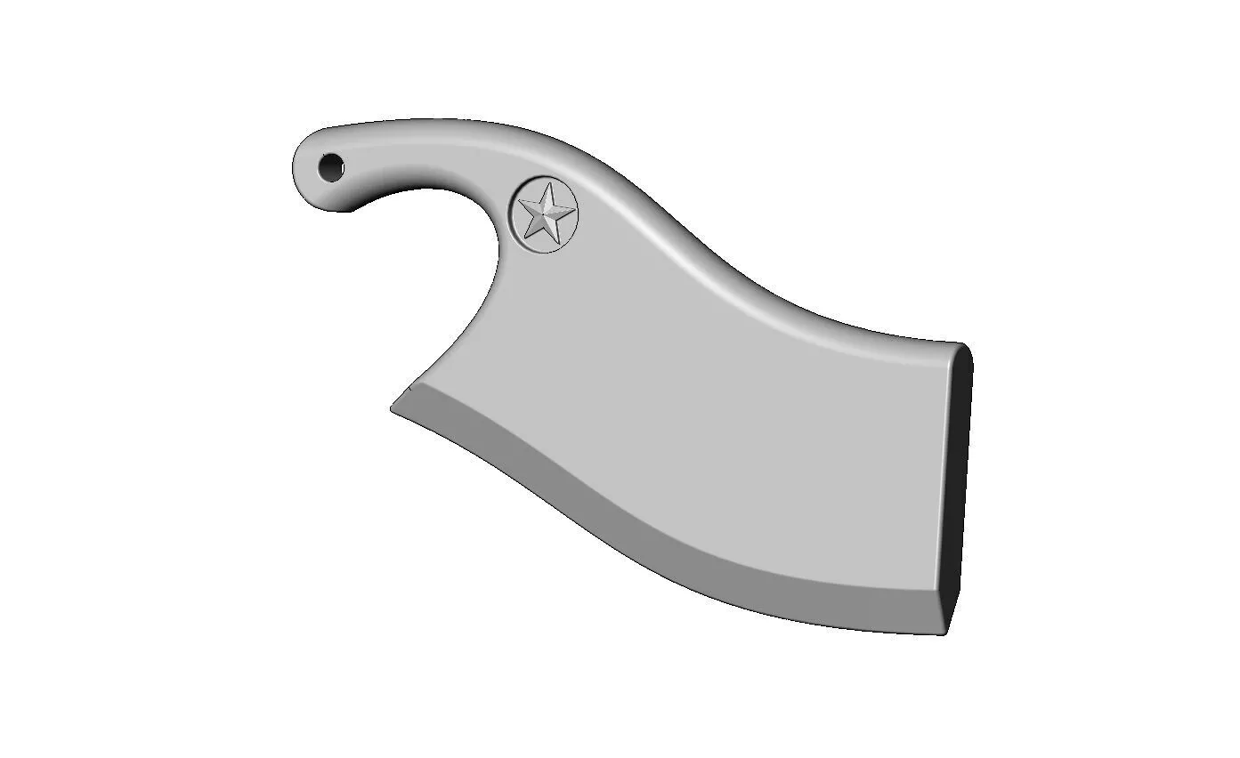 Texas star engraving Meat cleaver cutting board relief 3D print model