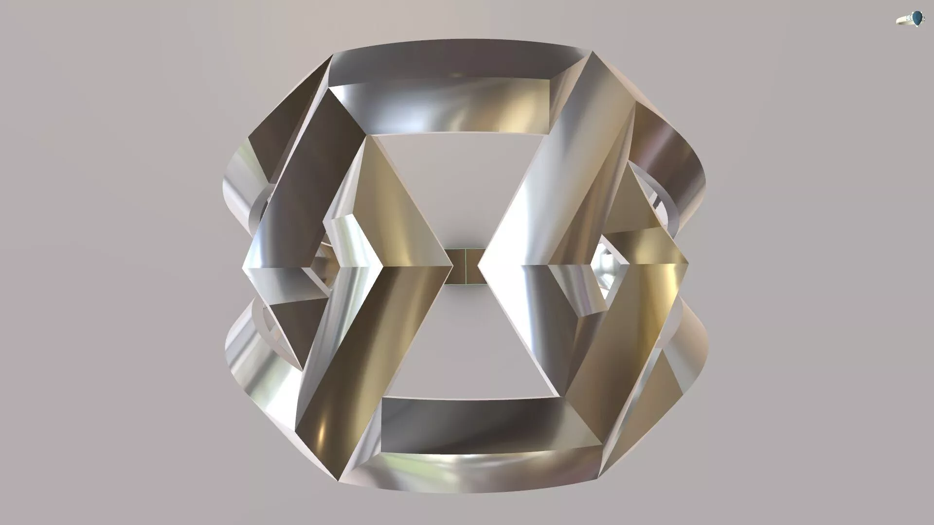 17mm Modern Gold Geometric Ring 3D Model 3DM STL Jewelry CAD 3D print model