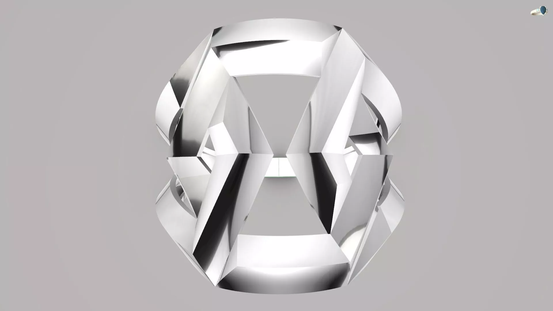 21mm Modern Gold Geometric Ring 3D Model 3DM STL Jewelry CAD 3D print model