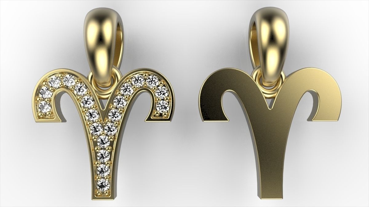 Aries pendant 3D print model_3