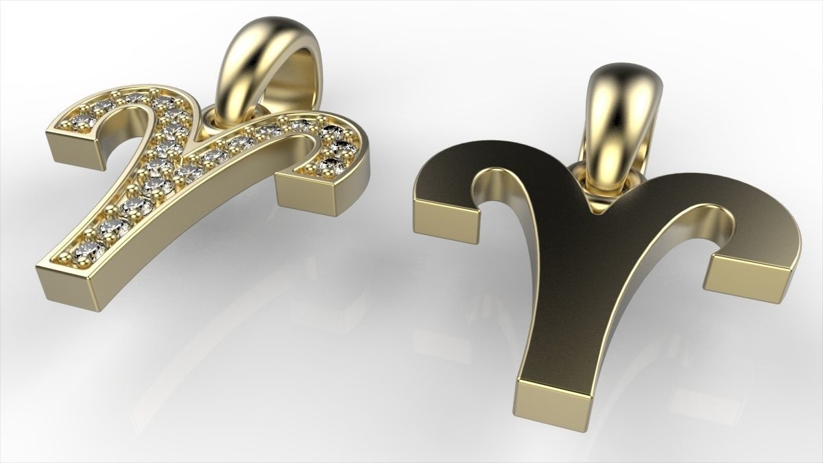 Aries pendant 3D print model_1