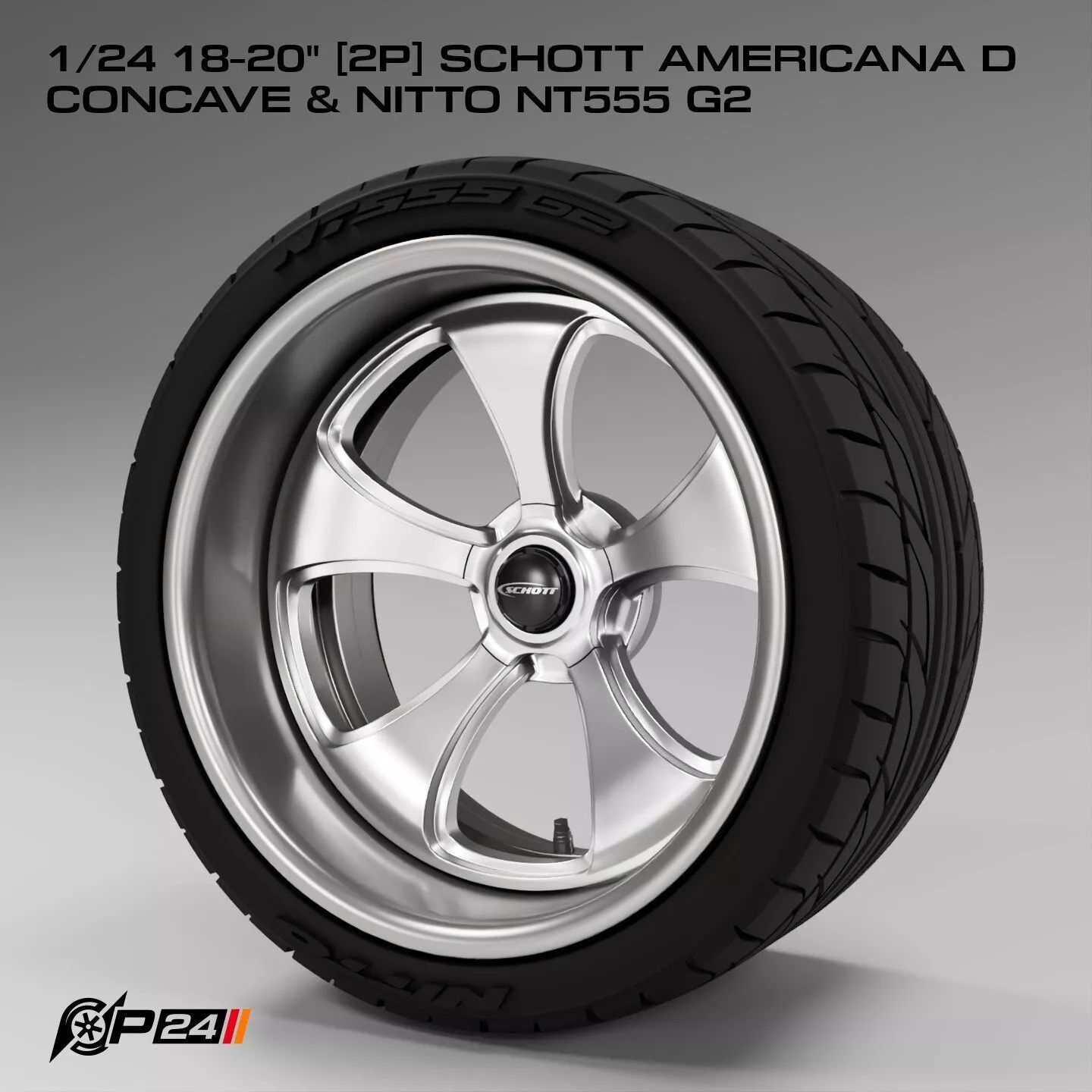 1-24th 18-20 inches 2P Schott Americana D Concave and Nitto N... 3D print model