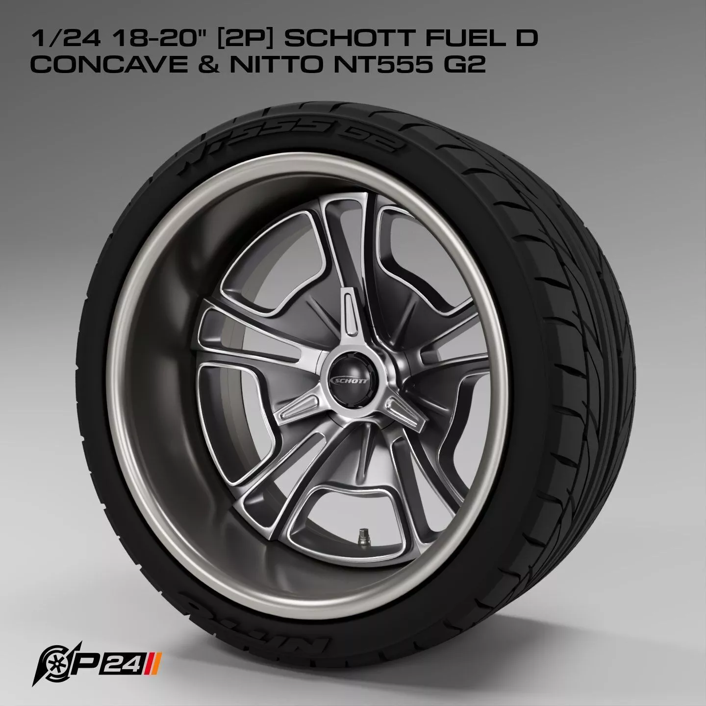 1-24th 18-20 inches 2P Schott FUEL D Concave and Nitto NT555 G2 3D print model