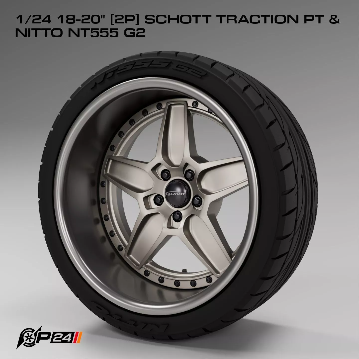 1-24th 18-20 inches 2P Schott Traction PT and Nitto NT555 G2 3D print model