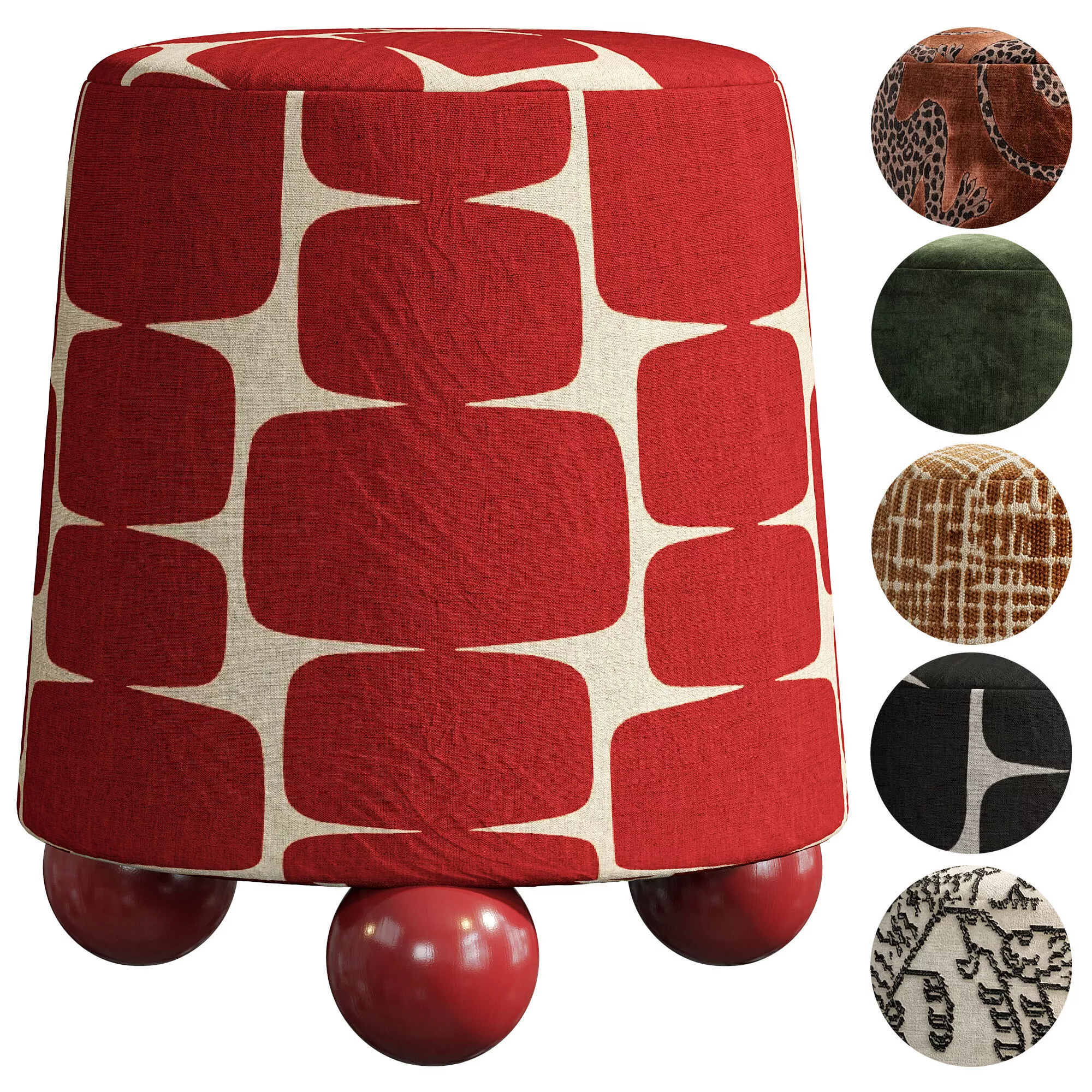 Pouf Wakonda Low-poly 3D model