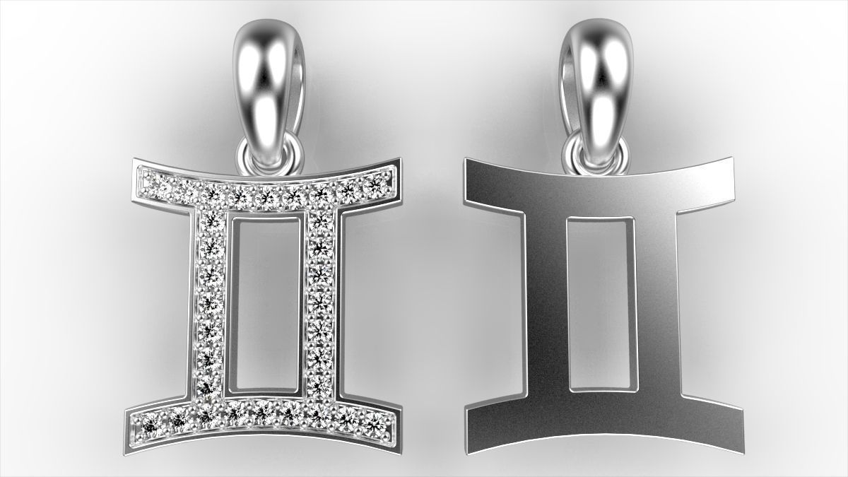 Gemini pendant 3D print model_2