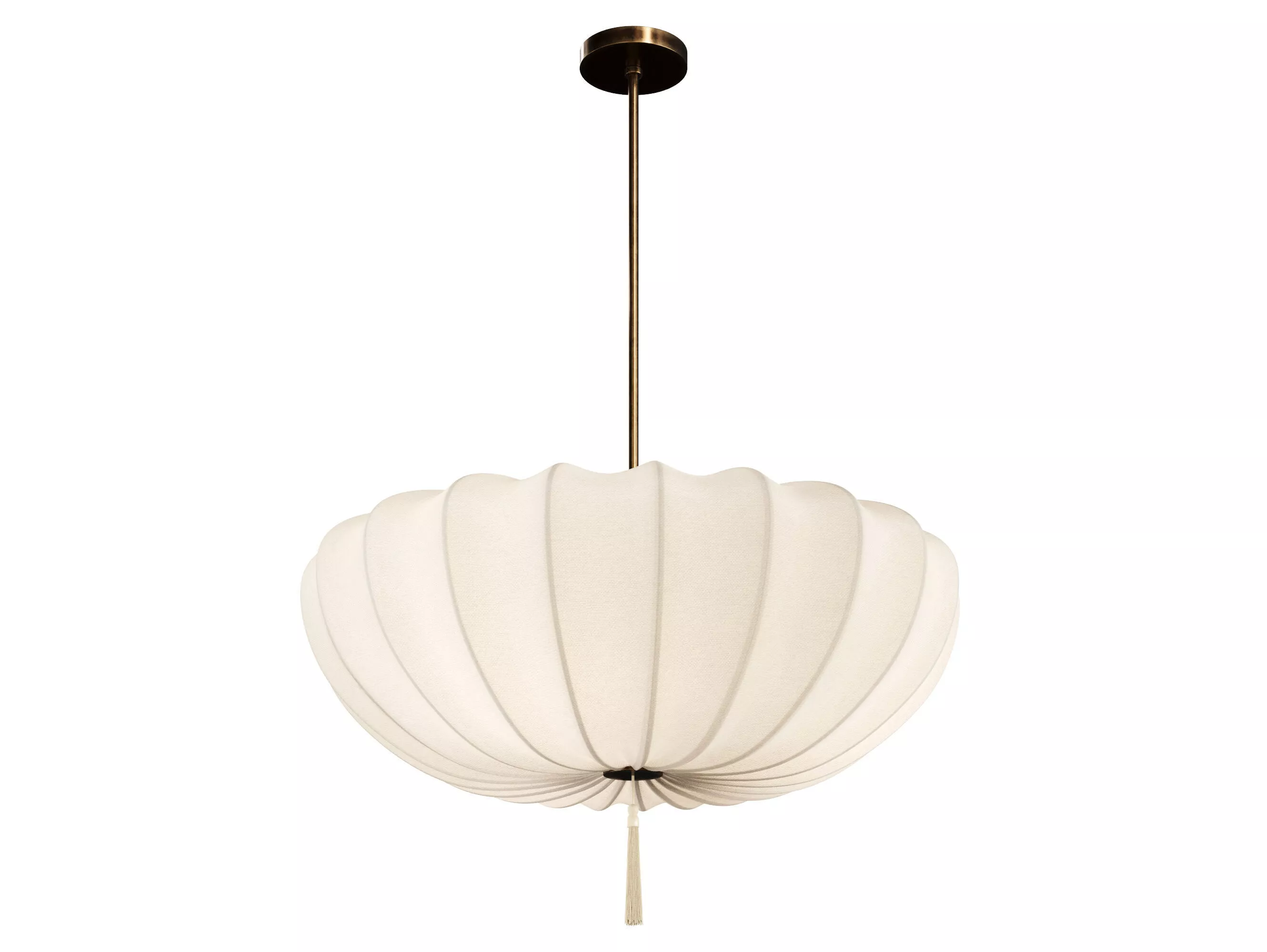 Nordic 60 Cream Fabric Pendant Light by Afralia 3D model