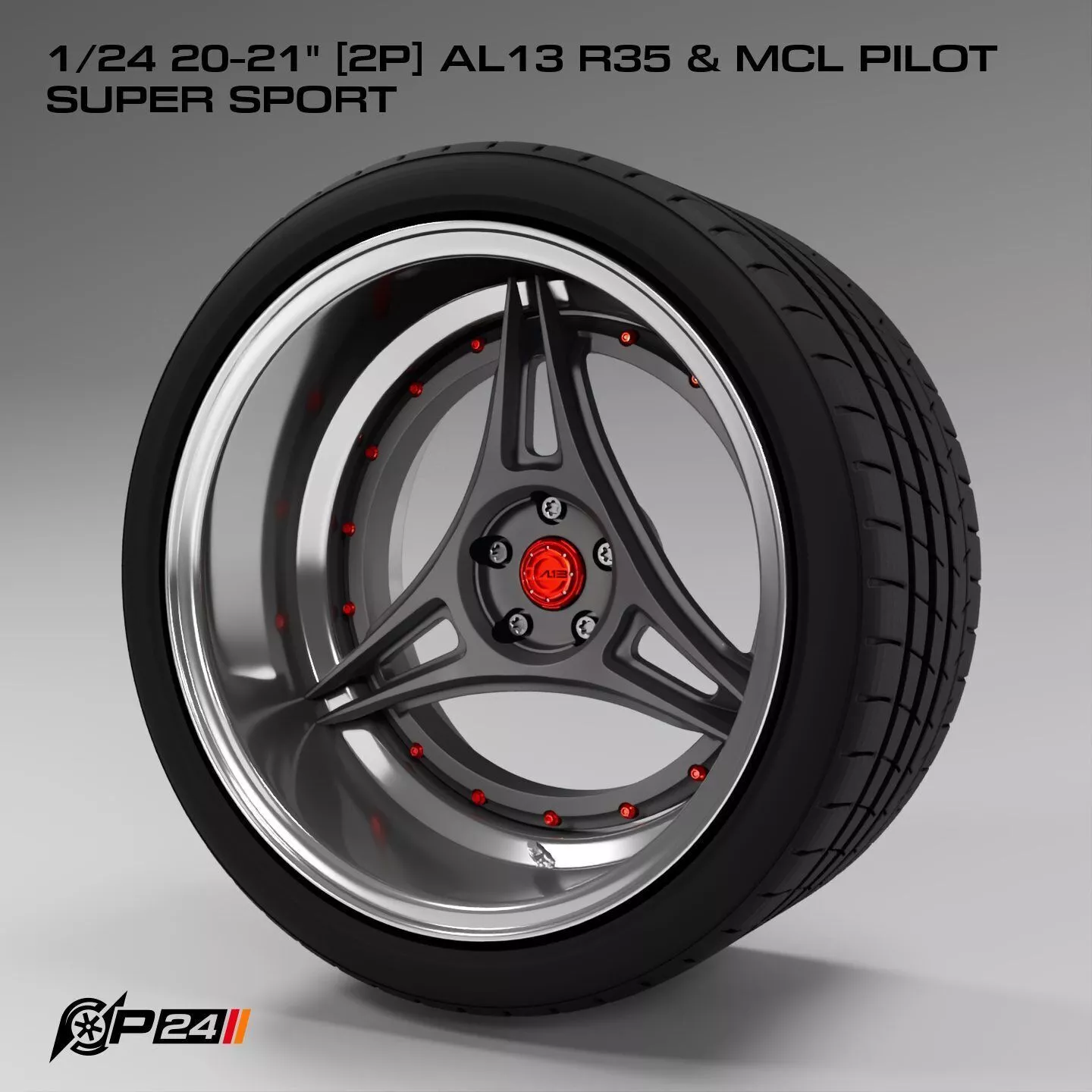 1-24th 20-21 inches 2P AL13 R35 and MCL Pilot Super Sport 3D print model