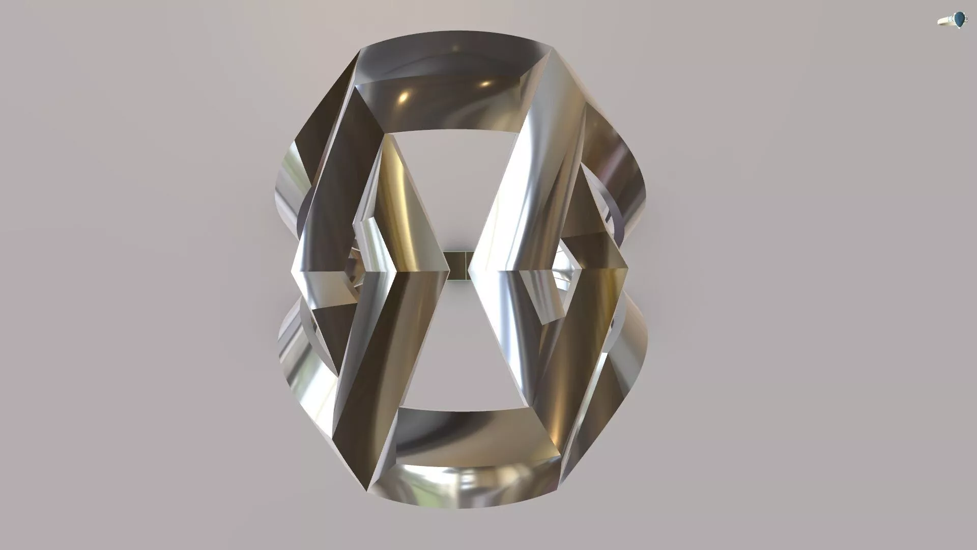 25mm Modern Gold Geometric Ring 3D Model 3DM STL Jewelry CAD 3D print model