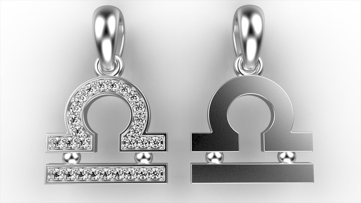 Libra pendant 3D print model_2