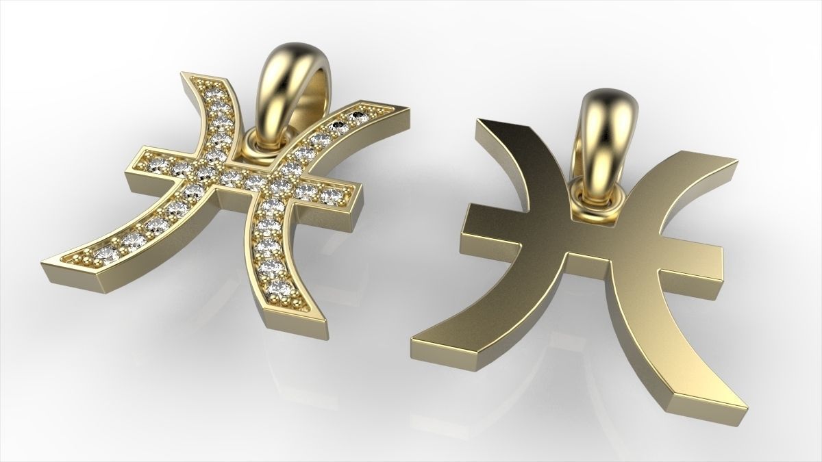 Pisces pendant 3D print model_1