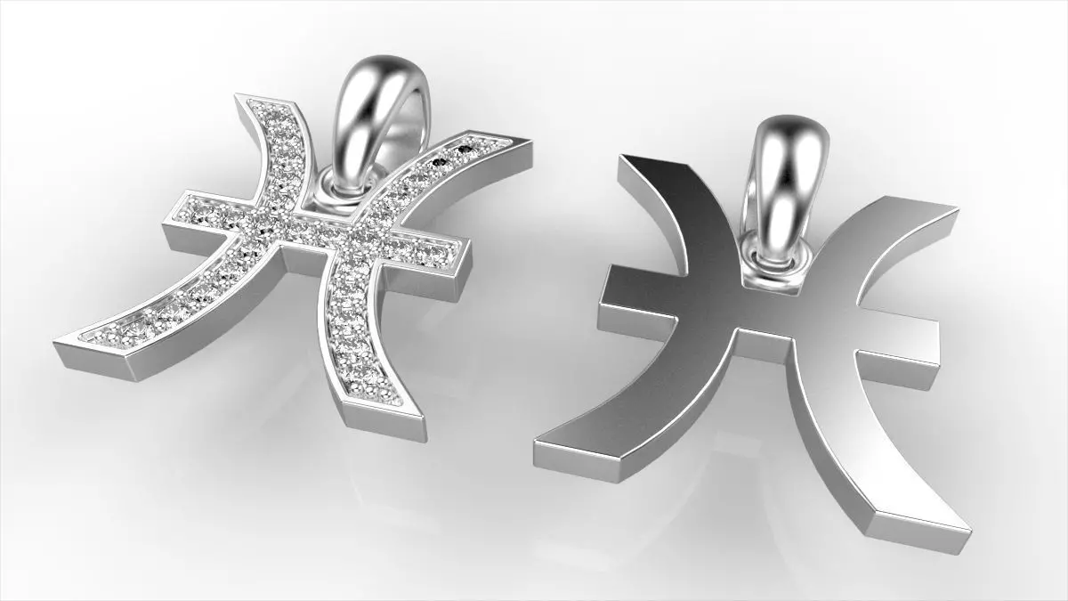 Pisces pendant 3D print model_0