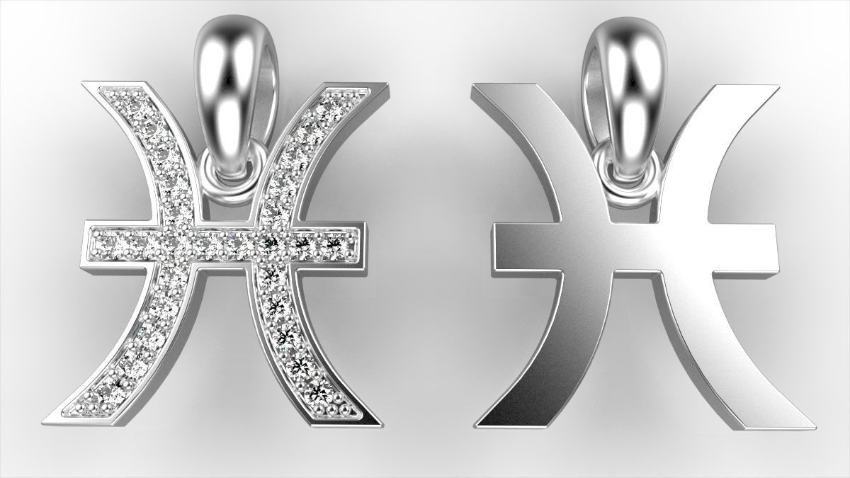 Pisces pendant 3D print model_2